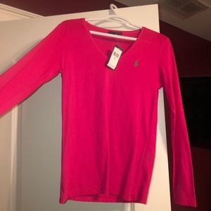 Ralph Lauren V-Cut Long-Sleeved Tee - M